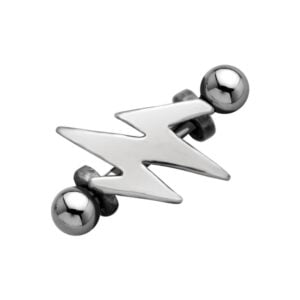 Surgical Steel Eyebrow Barbell - Silver Lightening