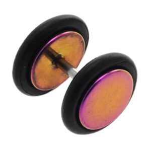 Surgical Steel Fake Flesh Plug - Purple
