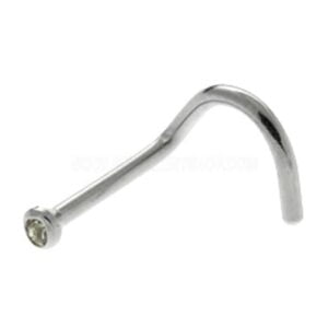 Surgical Steel Flat Jewel Nose Stud - Clear