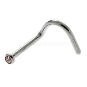 Surgical Steel Flat Jewel Nose Stud - Lilac