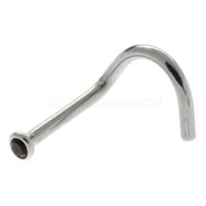 Surgical Steel Flat Jewel Nose Stud - Purple