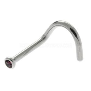 Surgical Steel Flat Jewel Nose Stud - Red