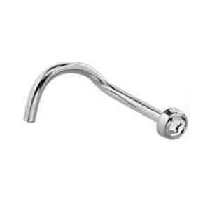 Surgical Steel Flat Stone Jewelled Curved Nose Stud - Crystal