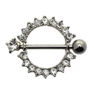 Surgical Steel Gem Set Nipple Shield
