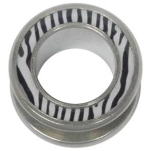 Surgical Steel Halo Flesh Tunnel - Zebra Print