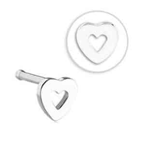 Surgical Steel Heart Nose Bone