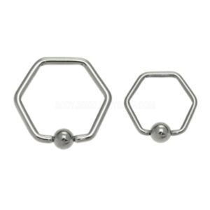 Surgical Steel Hexagon Ball Closure Ring