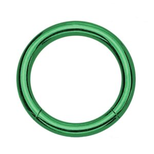 Surgical Steel Hinged Segment Ring - Green