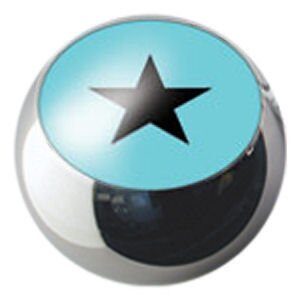 Surgical Steel Ikon Clip-In Ball - Black Star on Light Blue
