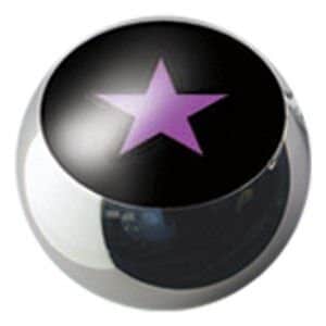 Surgical Steel Ikon Clip-In Ball - Purple Star on Black