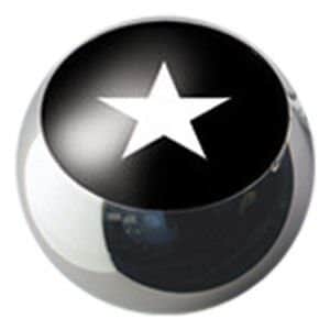 Surgical Steel Ikon Clip-In Ball - White Star on Black