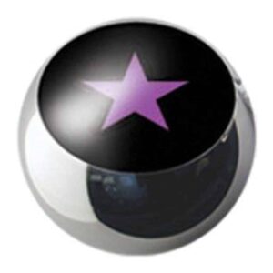 Surgical Steel Ikon Threaded Balls - Purple Star on Black
