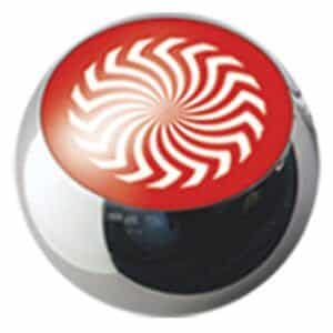 Surgical Steel Ikon Threaded Balls - Red Rotator on White
