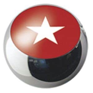 Surgical Steel Ikon Threaded Balls - White Star on Red