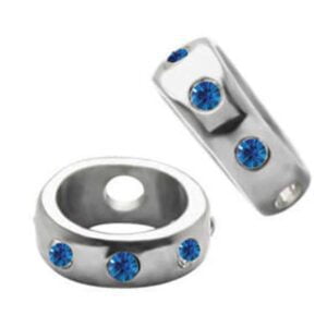 Surgical Steel Jewelled Ball Shields - Dark Blue
