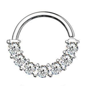 Surgical Steel Jewelled Bendable Ring - Clear