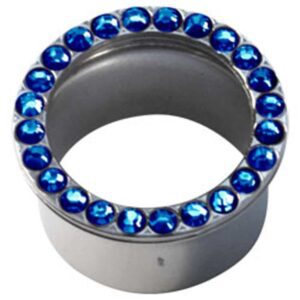 Surgical Steel Jewelled Flared Eyelet - Dark Blue