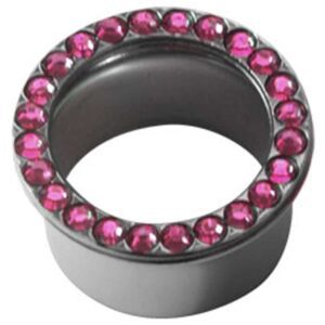 Surgical Steel Jewelled Flared Eyelet - Pink