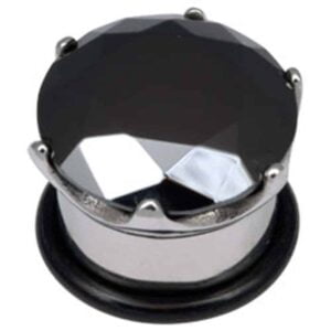 Surgical Steel Jewelled Plug - Black Crown Jewel