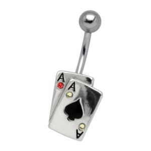 Surgical Steel Navel Banana Bell - Aces
