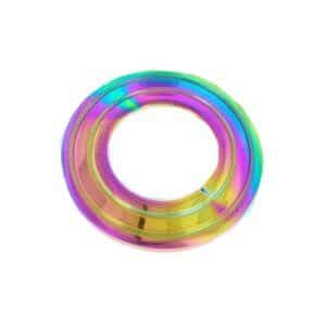 Surgical Steel Nipple Disc - Rainbow Grooved