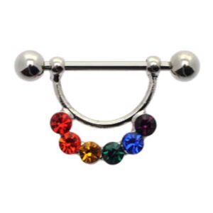 Surgical Steel Nipple Sparklers - Rainbow