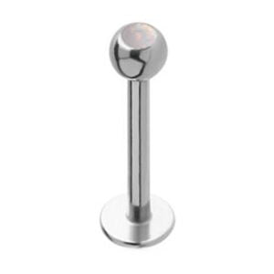 Surgical Steel Opal Jewelled Labret - White