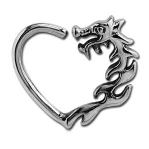 Surgical Steel Open Heart Continuous Ring - Left Dragon
