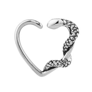 Surgical Steel Open Heart Continuous Ring - Left Snake