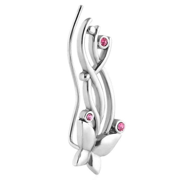Surgical Steel Pink Jewelled Butterfly Right Ear Climber <span class="custom_location">- 101A1031</span>