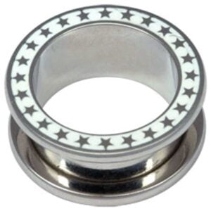 Surgical Steel Snow Flesh Tunnel - Stars