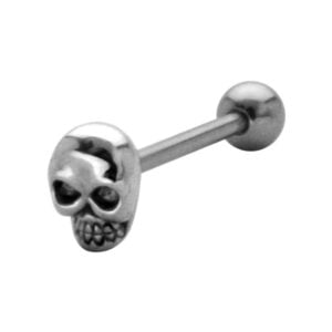 Surgical Steel Threaded Accessory - Grinning Skull