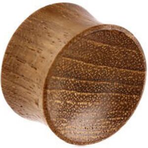 Teak Concave Double Flared Plug <span class="custom_location">- 10B05UK</span>