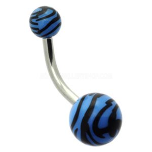 Tiger Print Banana Bell - Blue