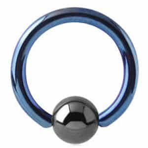 Titanium Ball Closure Ring - Dark Blue
