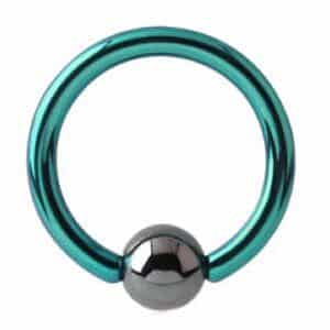 Titanium Ball Closure Ring - Green