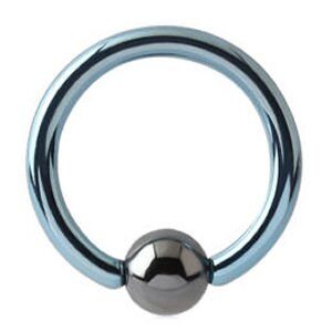 Titanium Ball Closure Ring - Light Blue