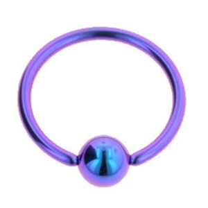 Titanium Ball Closure Ring - Purple Blue