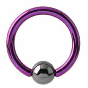 Titanium Ball Closure Ring - Purple