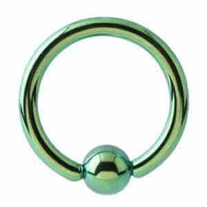 Titanium Ball Closure Rings - Green