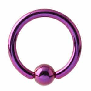 Titanium Ball Closure Rings - Purple
