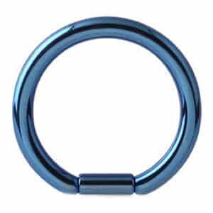 Titanium Bar Closure Ring - Dark Blue