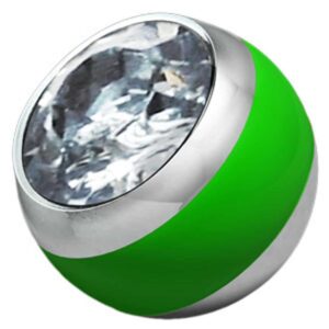 Titanium Carousel Jewelled Balls - Green