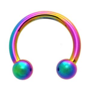 Titanium Circular Barbell - Rainbow