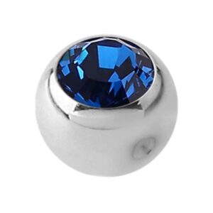 Titanium Clip-in Jewelled Ball - Dark Blue