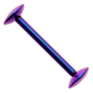 Titanium Flat Tongue Bar - Purple Blue