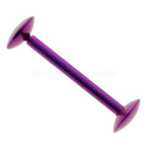 Titanium Flat Tongue Studs / Bar - Purple