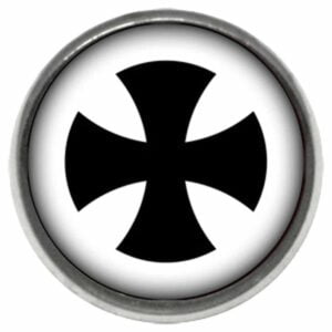 Titanium Internally Threaded Ikon Disc - Black Cross on White