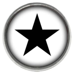 Titanium Internally Threaded Ikon Disc - Black Star on White