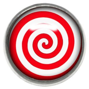 Titanium Internally Threaded Ikon Disc - Red and White Spiral